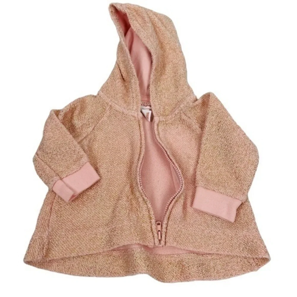 Cat & Jack Jacket / Hoodie | Baby 0-3 | Pink Metallic Gold